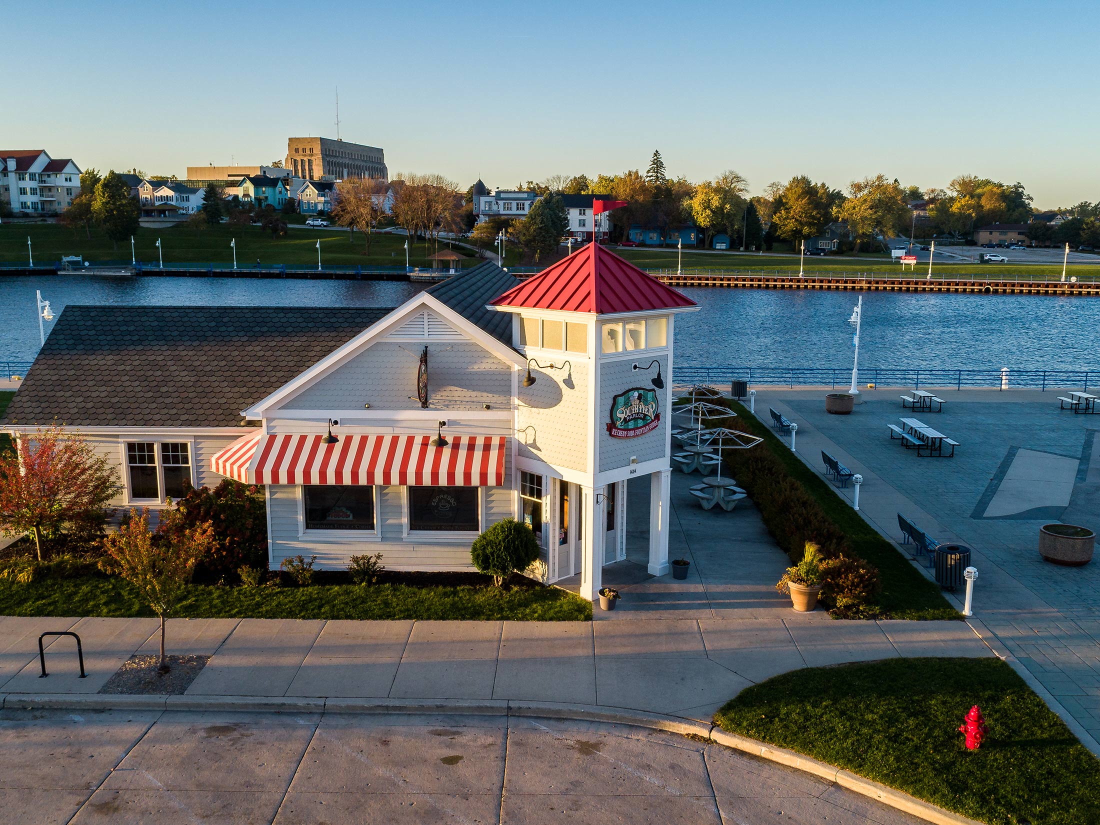 South Pier Parlor exterior showcasing Hospitality Design in Sheboygan