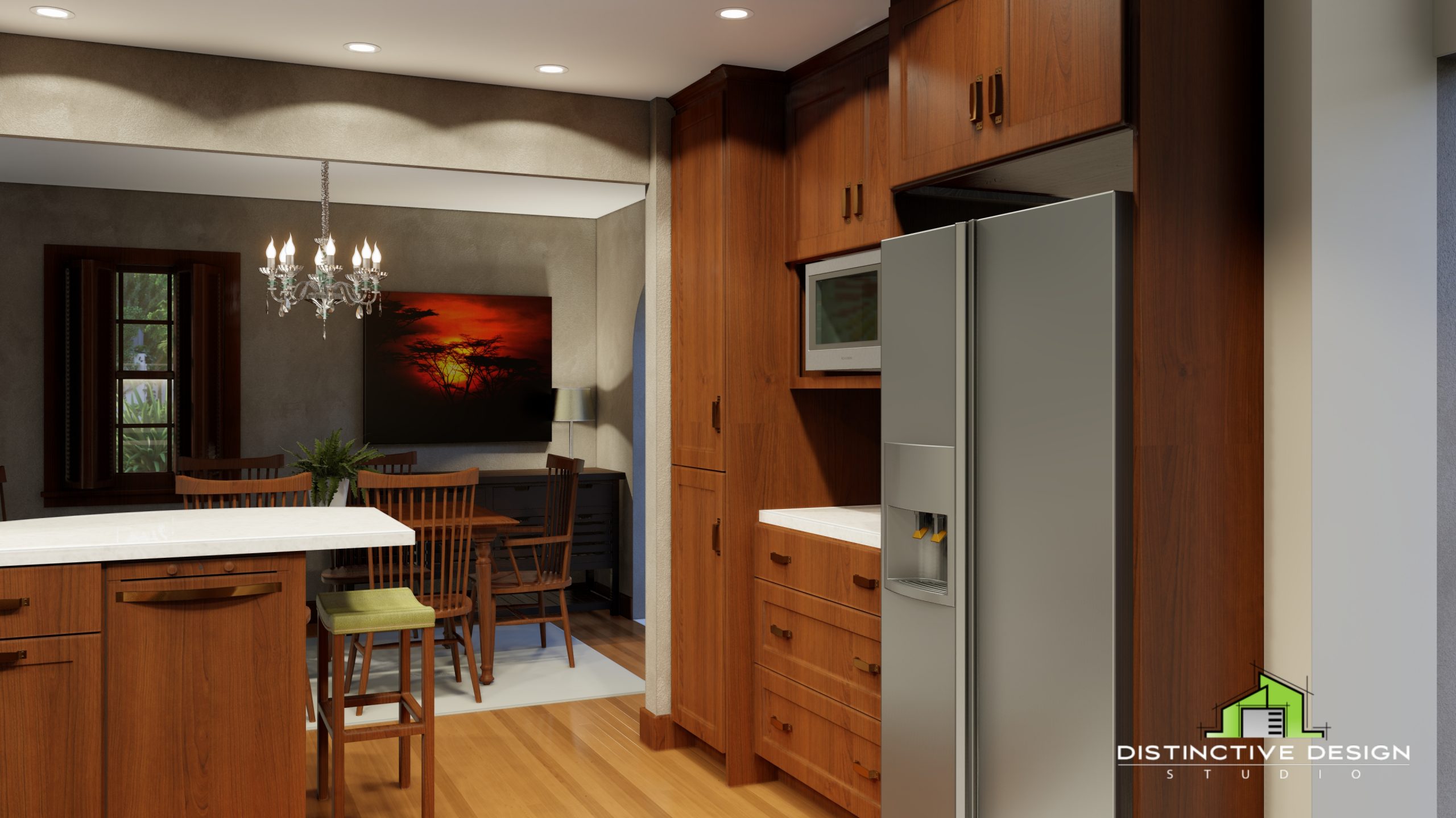 Kohler Kitchen Remodel, Space Planning 3D Rendering, Wisconsin Home Remodeling