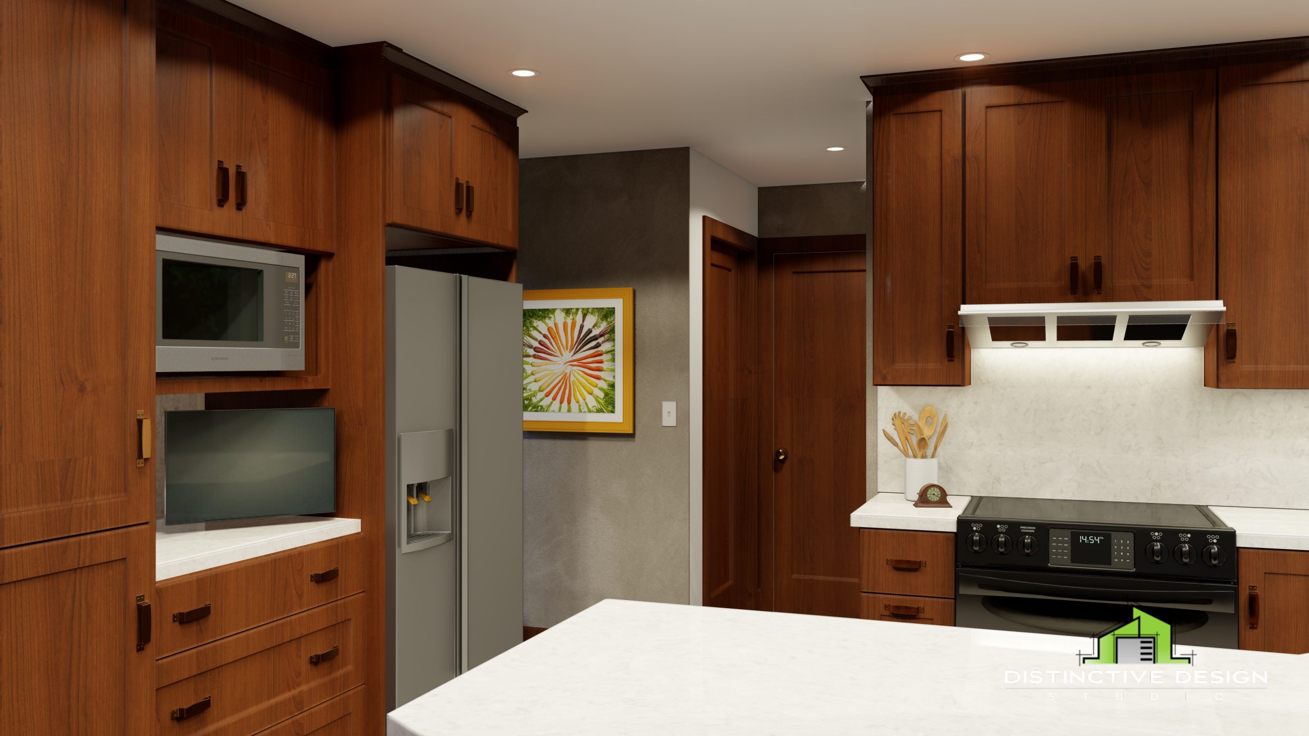 Kohler Kitchen Remodel, Space Planning 3D Rendering, Wisconsin Home Remodeling