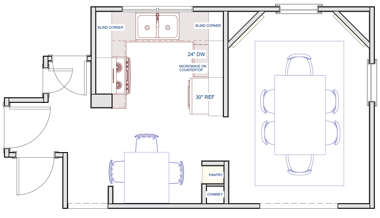 Kohler Kitchen Remodel, Before Architectural Drawing, Kitchen & Bath Specialist, Design, Build, Home Builders