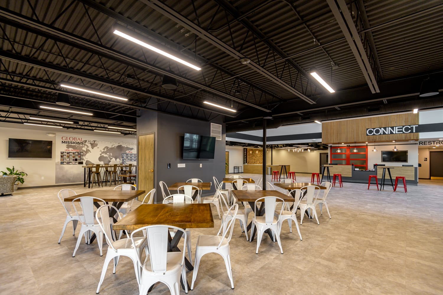 Crossroads Community Church designed by Distinctive Design Studio featuring contemporary church architecture and custom interiors