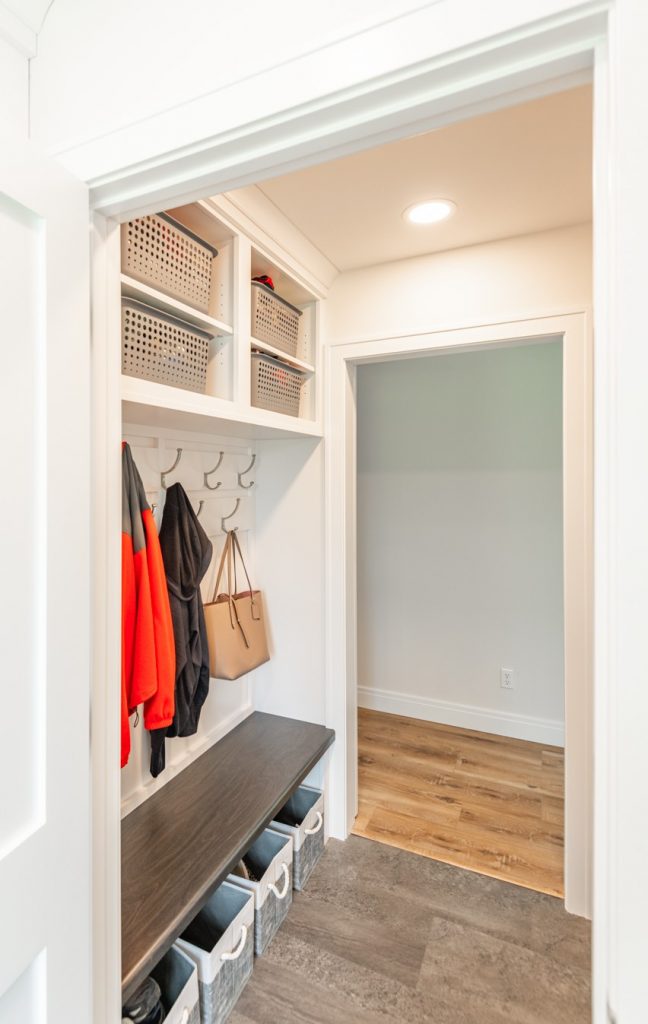 Drop Zone Area with Coat Hooks and Baskets
