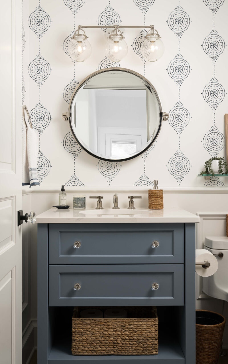 Modern Coastal Powder Bathroom, Milwaukee Interior Design Architecture