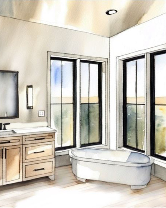 3D Renderings of Luxury Bathroom Remodel Rendering, Sheboygan Wisconsin, Architecture, Interior Design