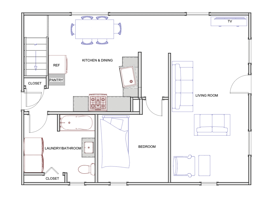 beforeafter_kitchenfloorplan Kitchen Floor Plan before Kitchen Remodel in Kohler, Wisconsin