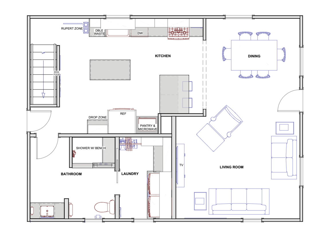 beforeafter_kitchenfloorplan2 Kitchen Floor Plan after Kitchen Remodel in Kohler, Wisconsin