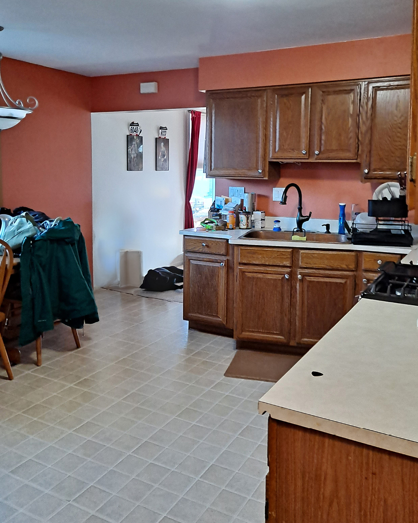 kitchenremodel_beforeafter Before Image of Kitchen Remodel in Kohler, Wisconsin.