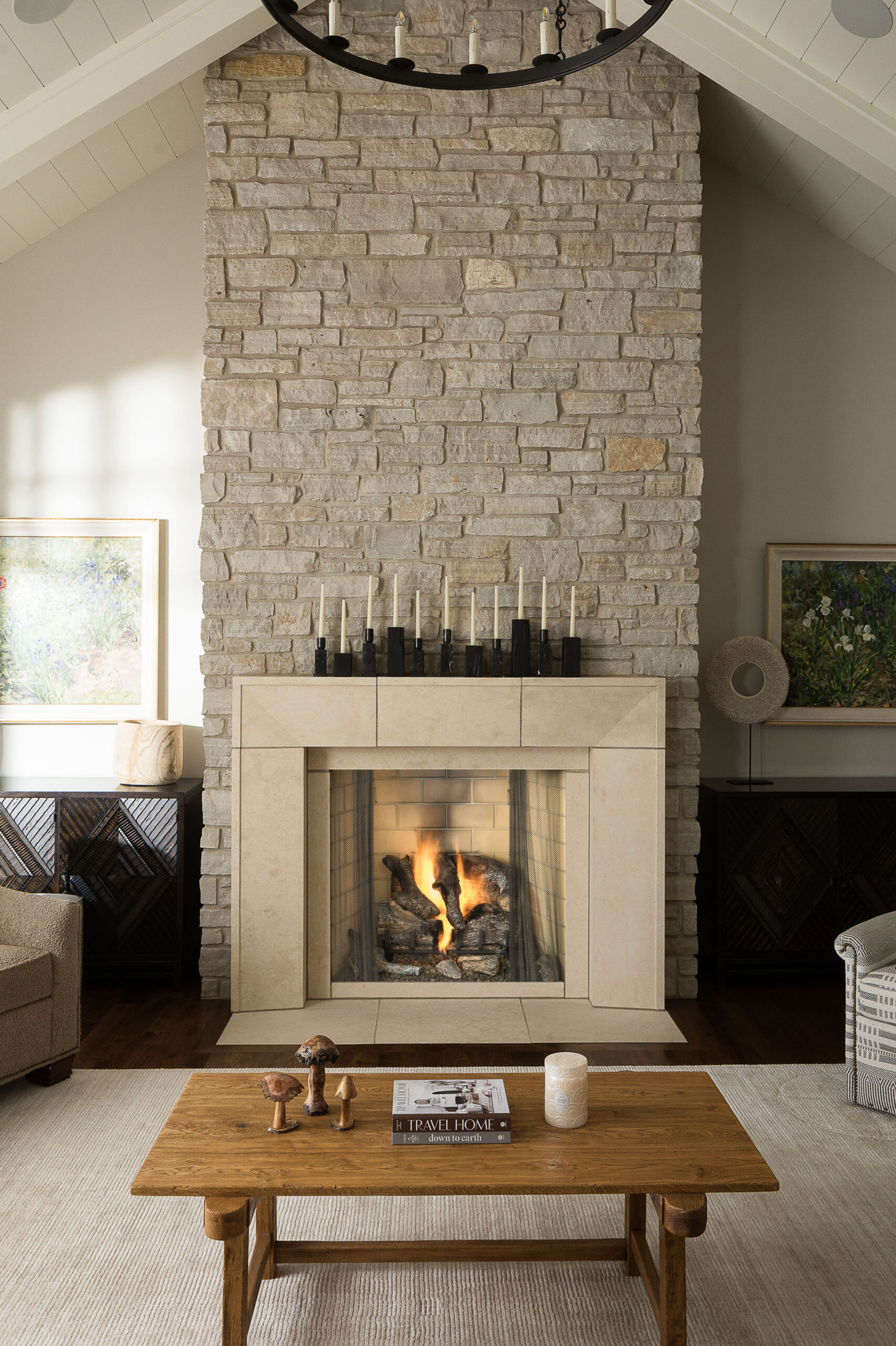 Lake Street Luxury Fireplace Living Room - Hearth Fireplace - Custom Home Design - Wisconsin Architecture and Interior Design