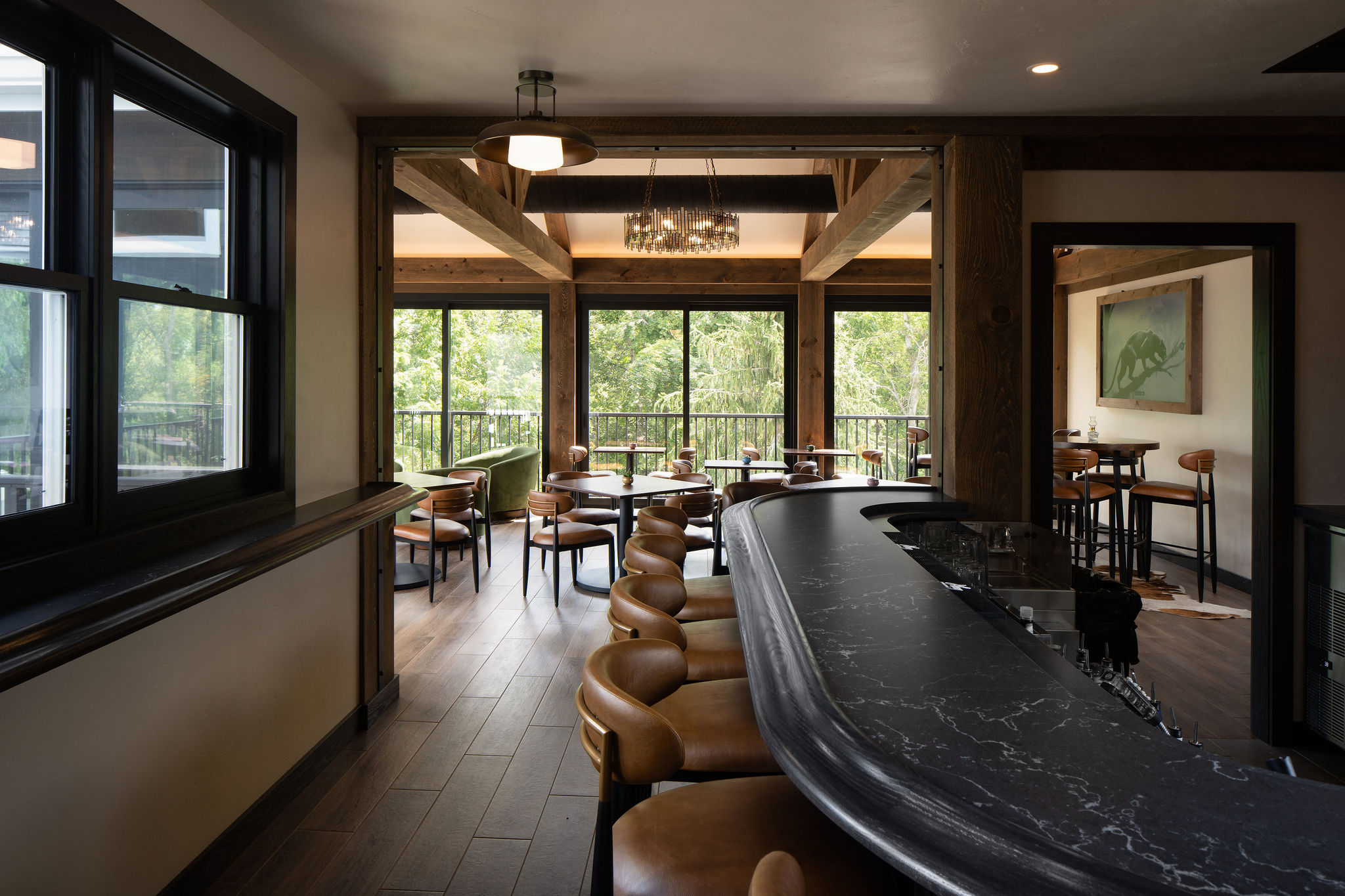 Upper-level bar and The Lookout at The Blind Horse Terrace in Kohler, Wisconsin